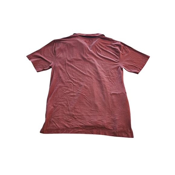 SCOTTeVEST Polo Shirt Mens Sz M Dark Red TEC Bamboo Hidden Zip Pockets Stretch - Picture 4 of 5